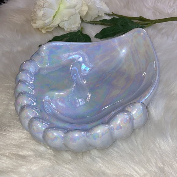 JAB Other - 2/14/61 Unique JAB Iridescent Blue Shell Display Ceramic Tray